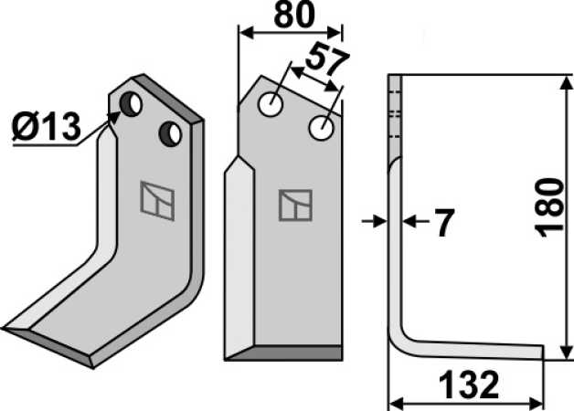 Fräsmesser 185x80mm, rechts